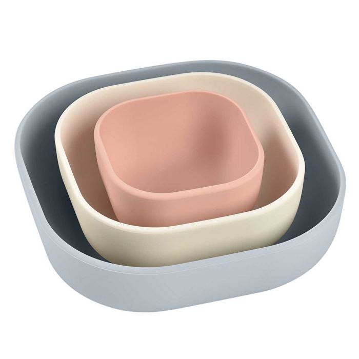 Набор из 3-х силиконовых глубоких тарелок Beaba