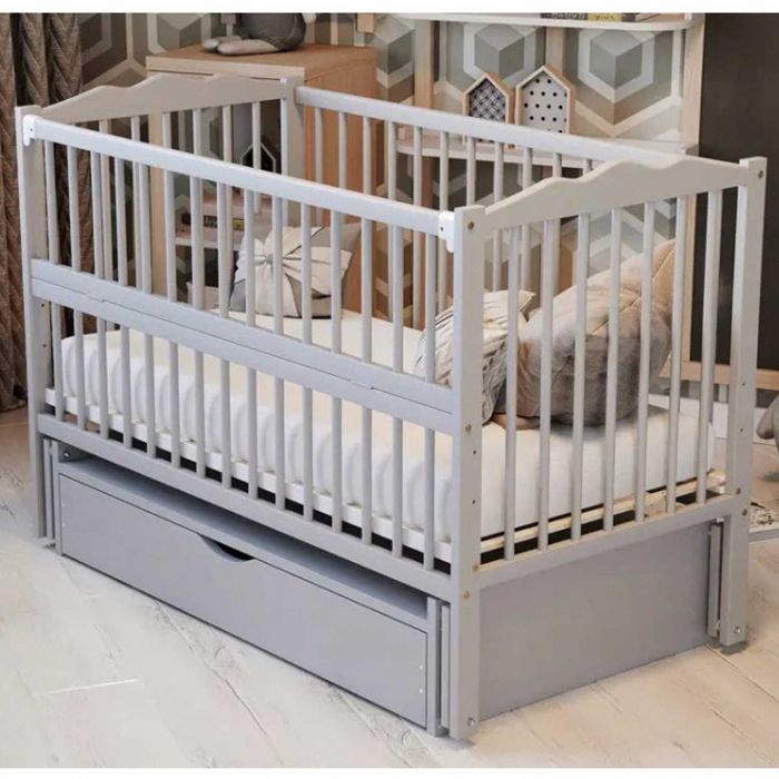 Детская кроватка Дубок Веселка шарнир/ящик Детская кроватка Дубок Веселка шарнир/ящик